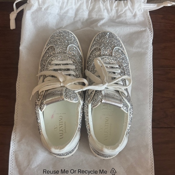 Valentino Glittering Silver Sneakers - Picture 3 of 7